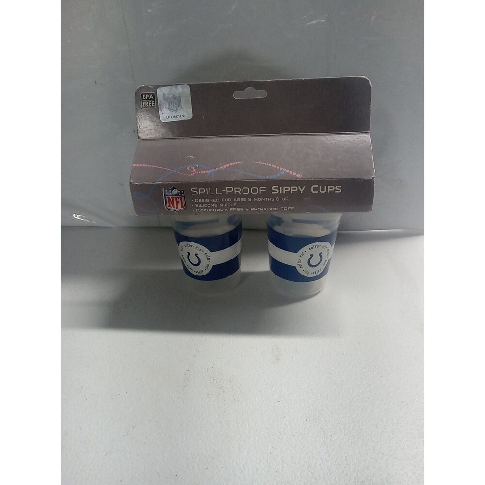 Indianapolis Colts 5 oz Plastic Sippy Cups (Set of 2) BPA Free NEW IN BOX